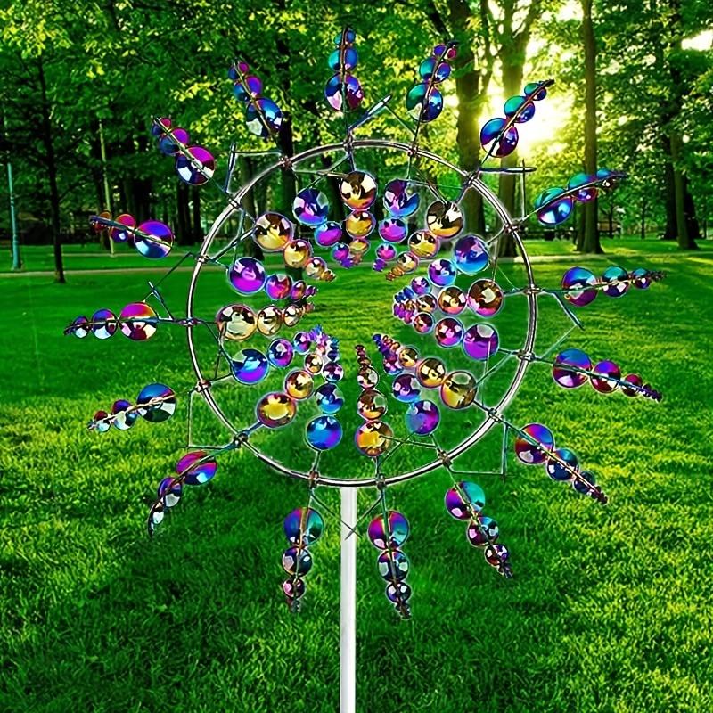

1pc Magical Windmill Metal Wind Spinner Outdoor Kinetic Wind Sculptures & Spinners 3d Wind Spinner Wind Powered Eye Catcher Wind Art For Yard Patio Wind Spinner