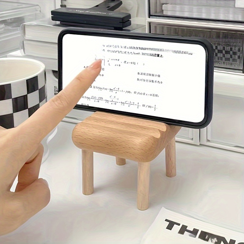 1pc Kreativer Niedlicher Stuhl Handy Desktop Ständer, Holzstuhl