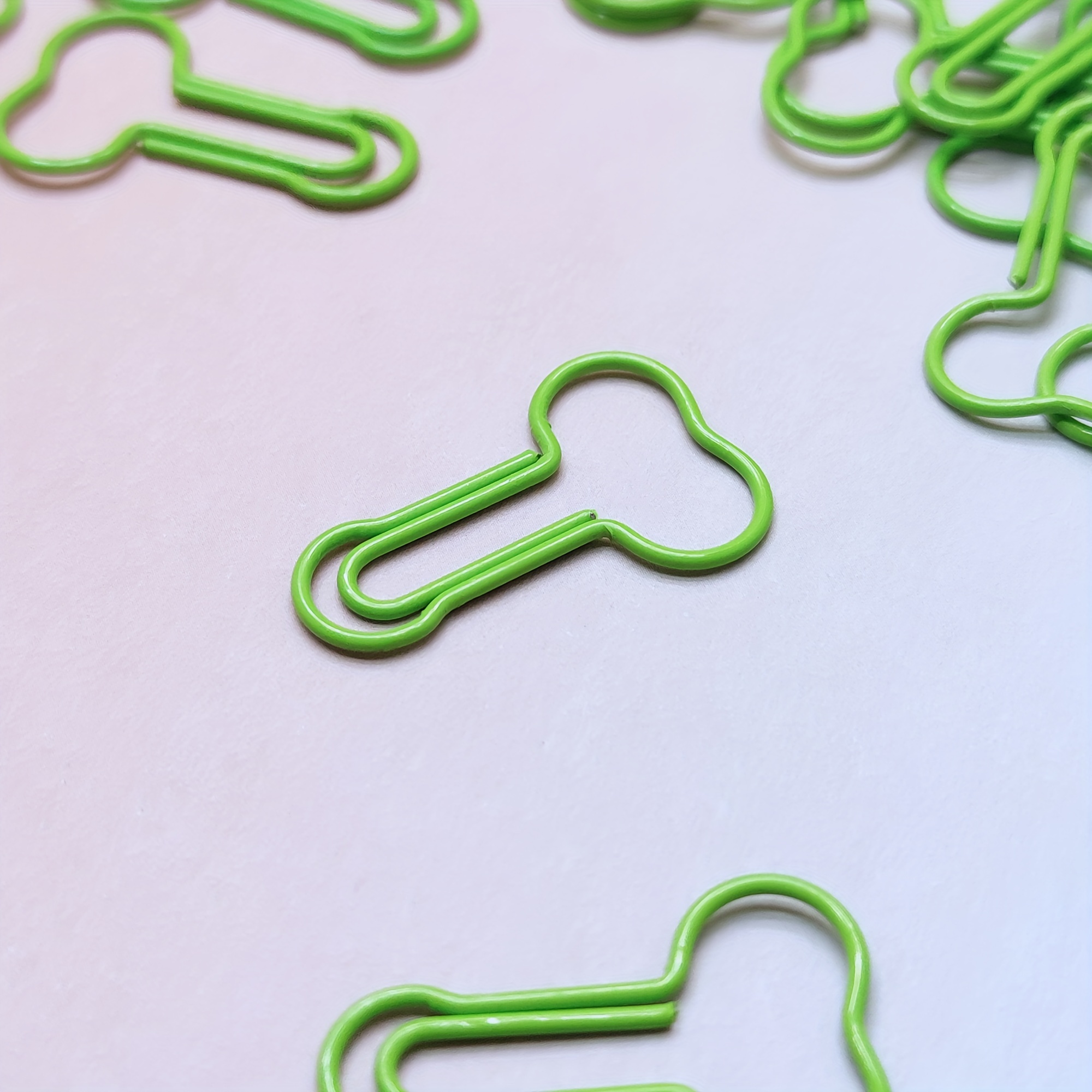 10pcs Green Paper Clips for Fun Office Supplies School