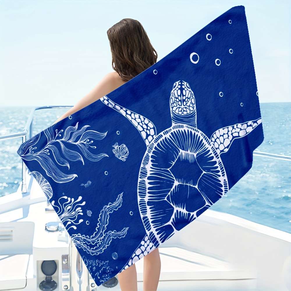 Schnelltrocknendes Schildkröten Strandtuch Aus Weicher Mikrofaser_voghion.com
