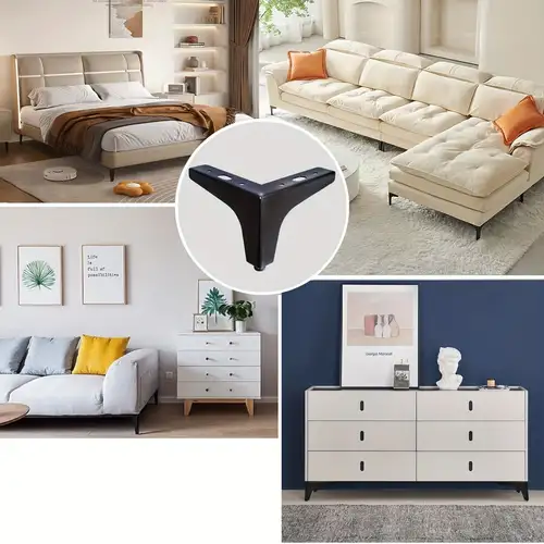 Patas para muebles doradas, accesorios para sofá/armario/cama, patas de  apoyo en ángulo recto, alfombrilla antideslizante + cojinete de carga de
