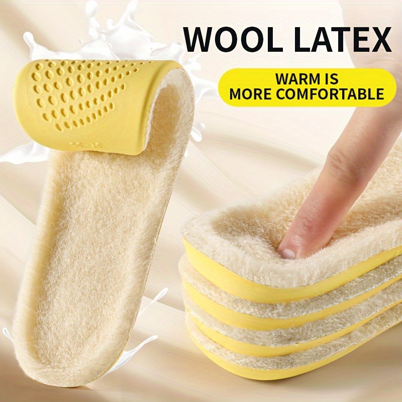 

1pair Wool Thermal Comfortable Insoles For Women & Men, Sweat-absorbing Odor-resistant Pads