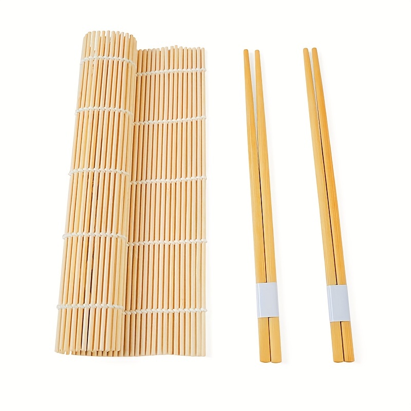 Bamboo Sushi Roller Mat & Rice Paddle Set, Asian Cooking Kitchen