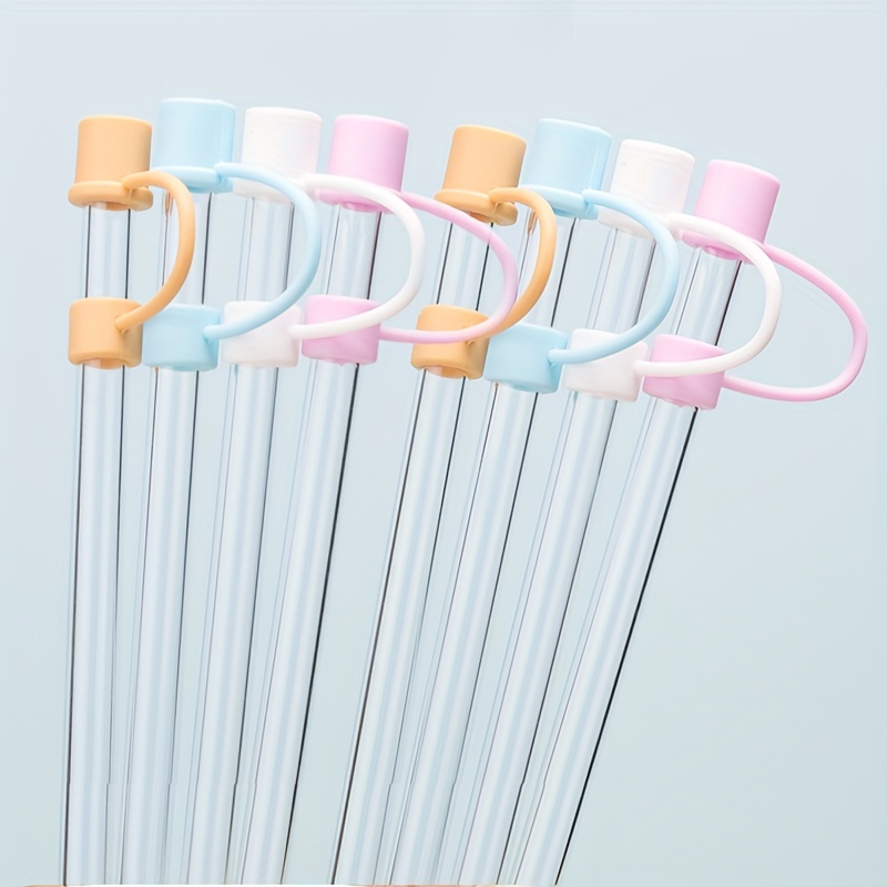 4PcsSilicone Protectors Straw Toppers Reusable Straws Christmas