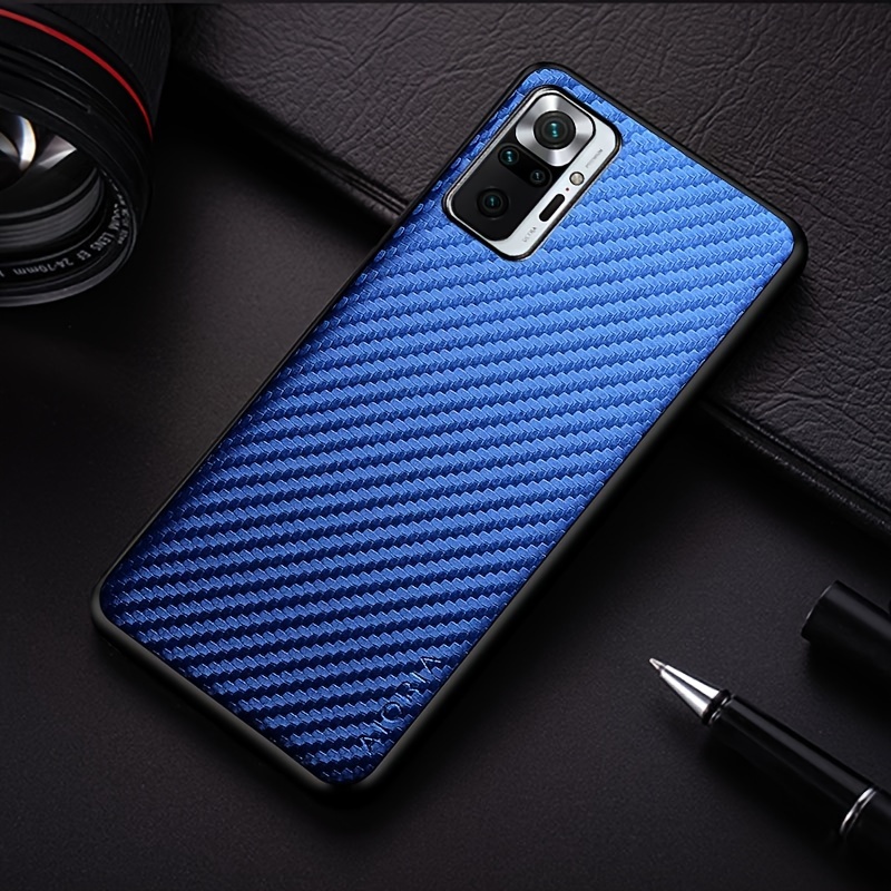 TEMU Phone Case - Carbon Fibre Shockproof Slim Case For Xiaomi Redmi Note 10 10s 9 8 Pro Non-slip Protective Phone Case