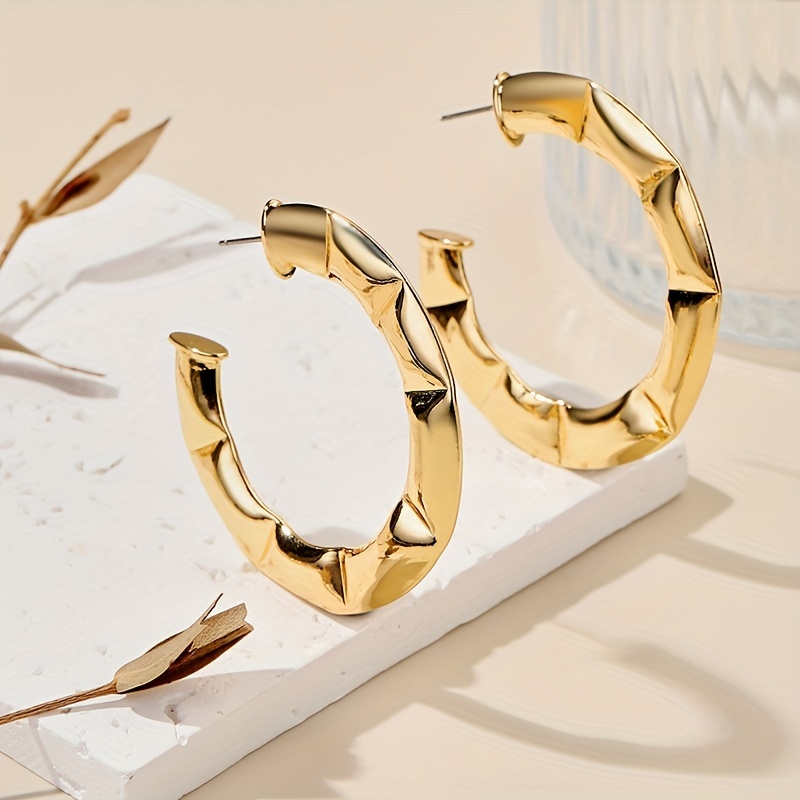 Glossy Hollow Wave Earrings For Men