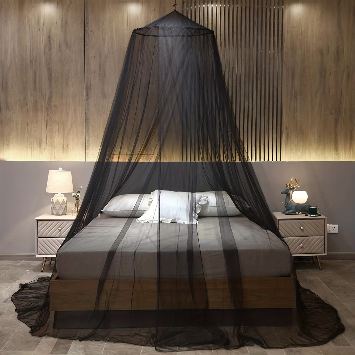 Mosquitera con dosel de verano, cama individual, cama doble, cama King  cortina de cama con soporte de metal, decoración romántica del dormitorio