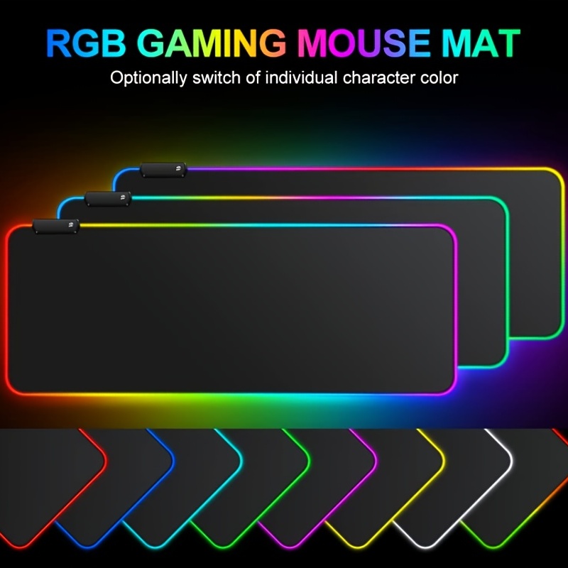 Tapis de souris de Gaming , grand tapis de souris LED lumineux étendu avec  15 modes