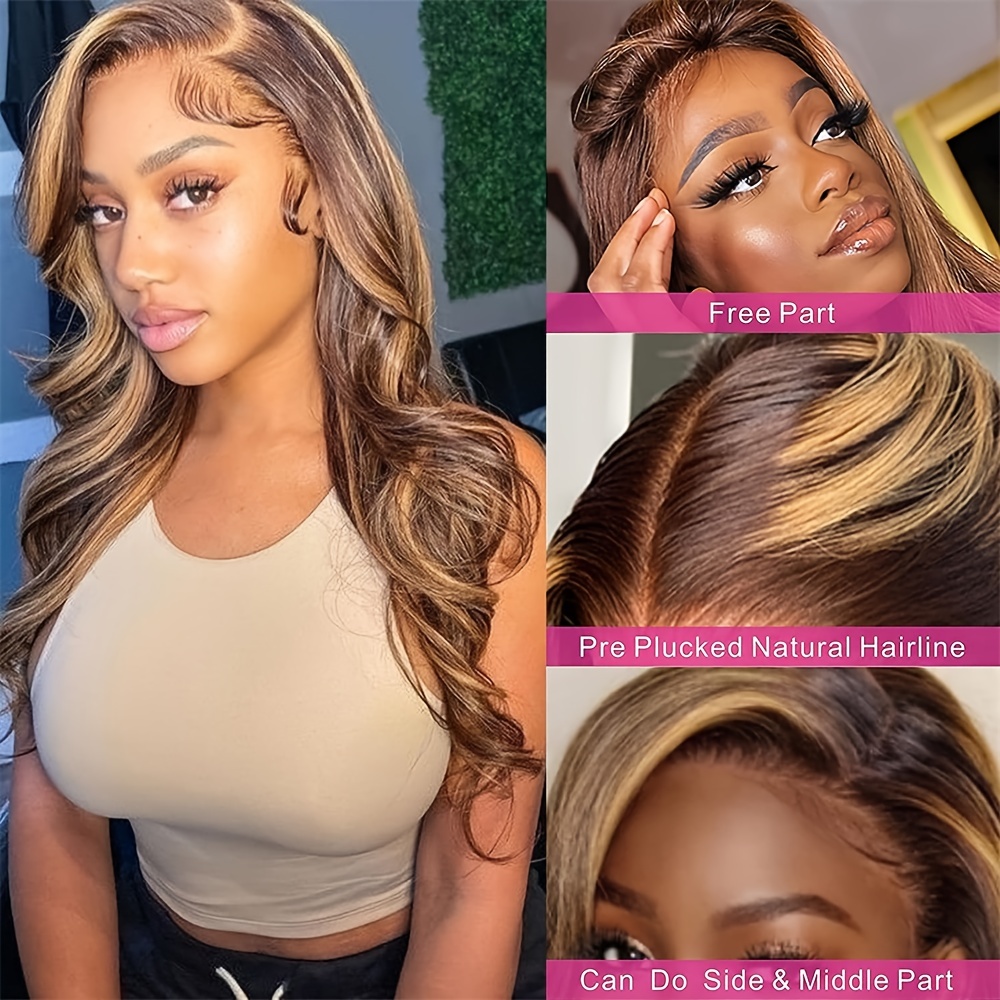 180% 13x4 Human Hair Wig Ombre Body Wave 13x4 Lace Front Wig - Temu Canada