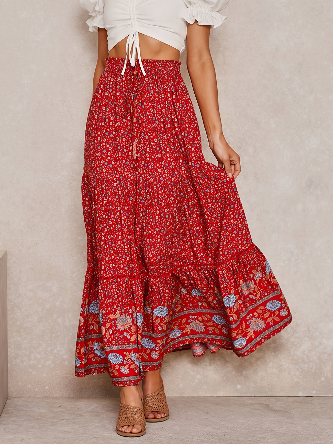 Ladies Summer Boho PRINT Maxi Shirts Dresses Casual Holiday Long