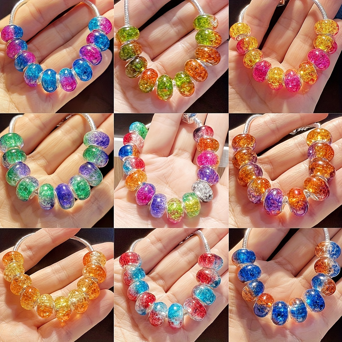 8mm acrylic beads, jewelry making beads, rainbow beads, beads for kids,  multi color beads, 50 beads per pack