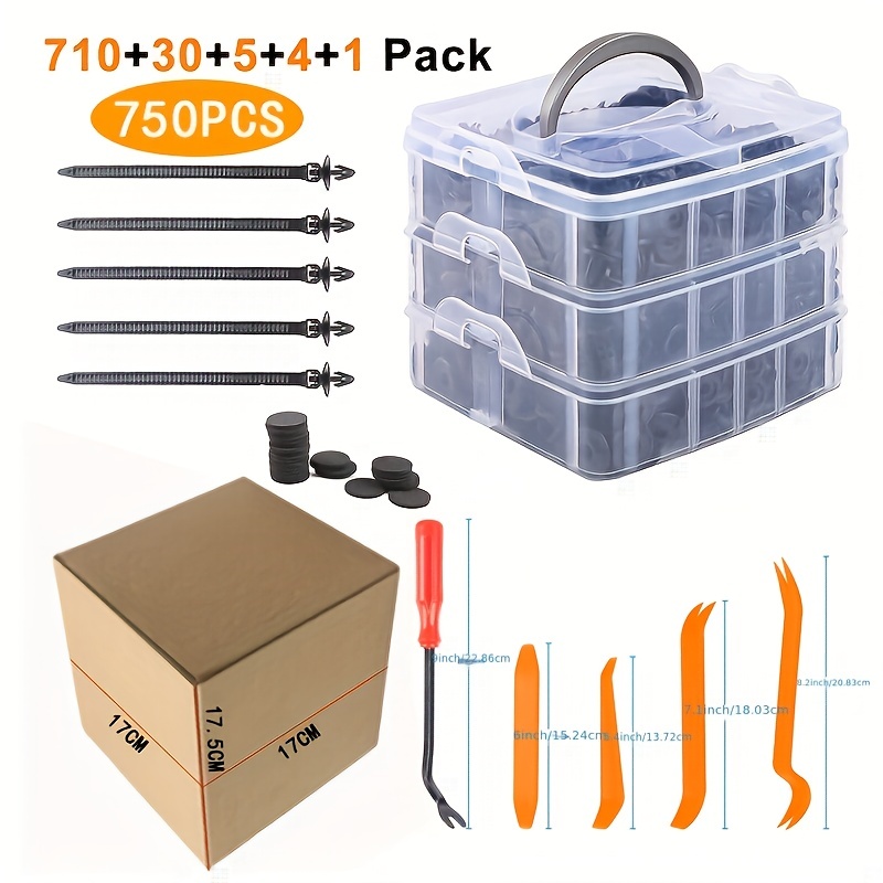200pcs U Nut Clips,Clip Nut and Screw Assortment Kit 4 Sizes Auto Car Clips  Fasteners with Screws Set in Store Case for Auto Bumper Dash,Interior Trim  