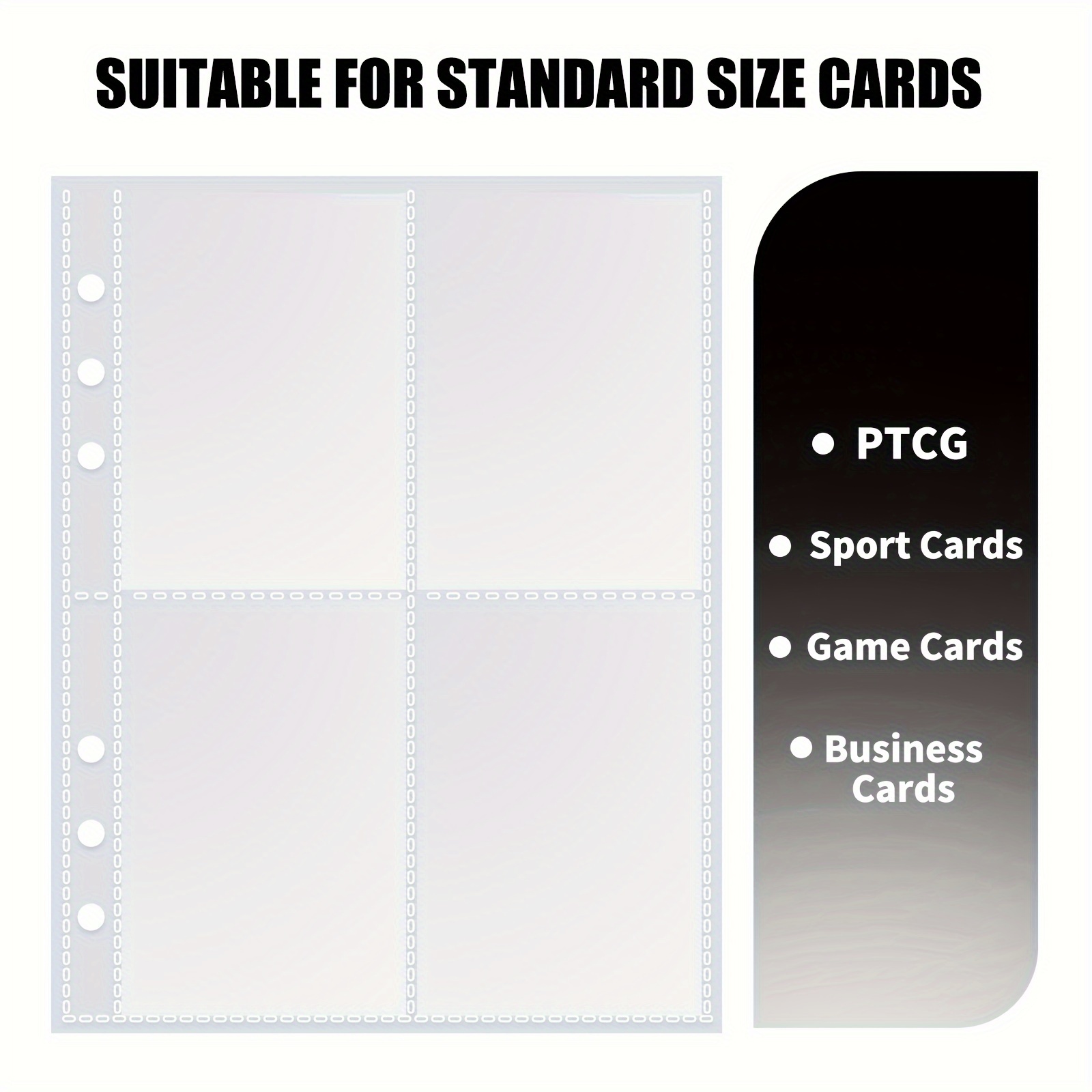 Trading Card Sleeves Pages Double sided 6 ring Card - Temu