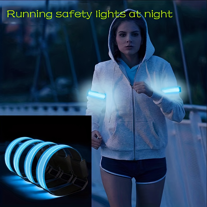 Rechargeable USB Reflective Band LED Light Bracelet Outdoor Sports Cycling