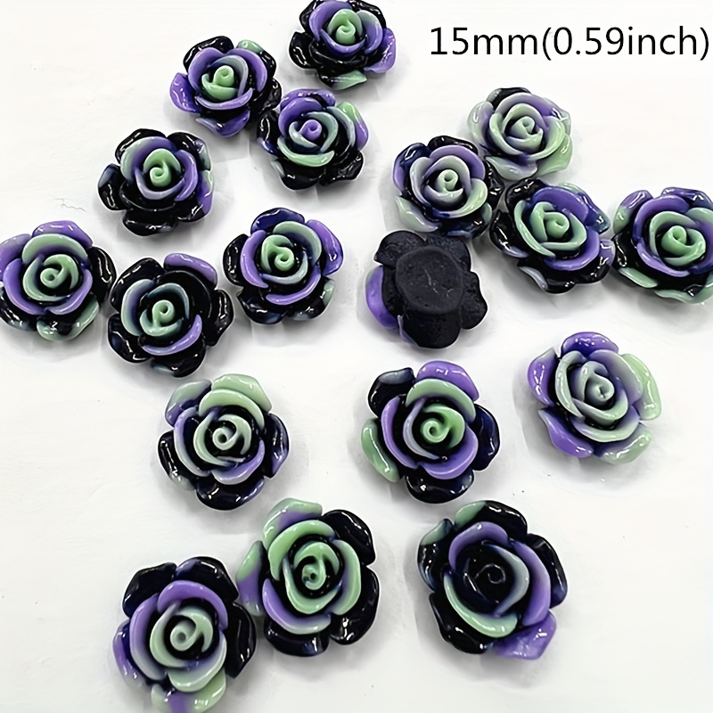 Image of 40pcs Of 15mm Resin Flowers Luminous Flowers Decorative Crafts Flat Back Cabochon