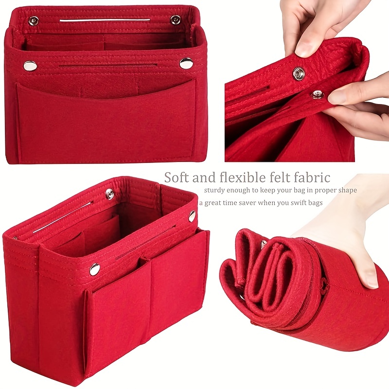 tela de fieltro Bolso Organizador Bolso de mano de viaje interno Bolso  portátil Bolso de cosméticos, Moda de Mujer