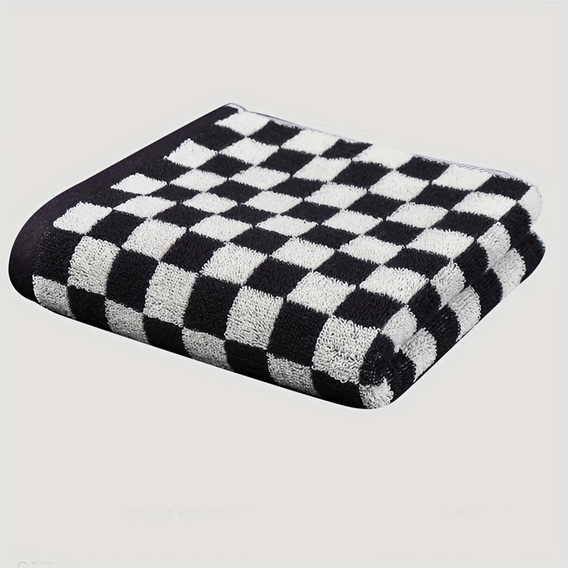 Checkered Pattern Hand Towel, Household Hand Towel, Soft Skin