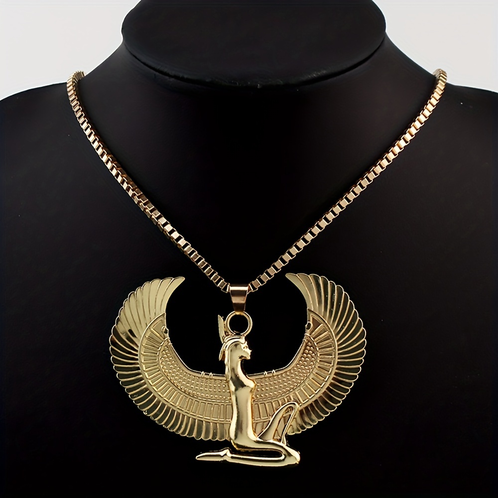 Hip Hop Ancient Egyptian Moissanite Pendant Necklace Chain Punk