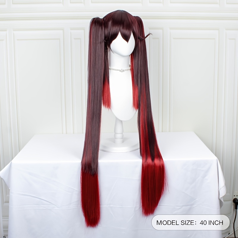 Cosplay Wigs Double Ponytail Long Straight Hair Wigs Anime Temu