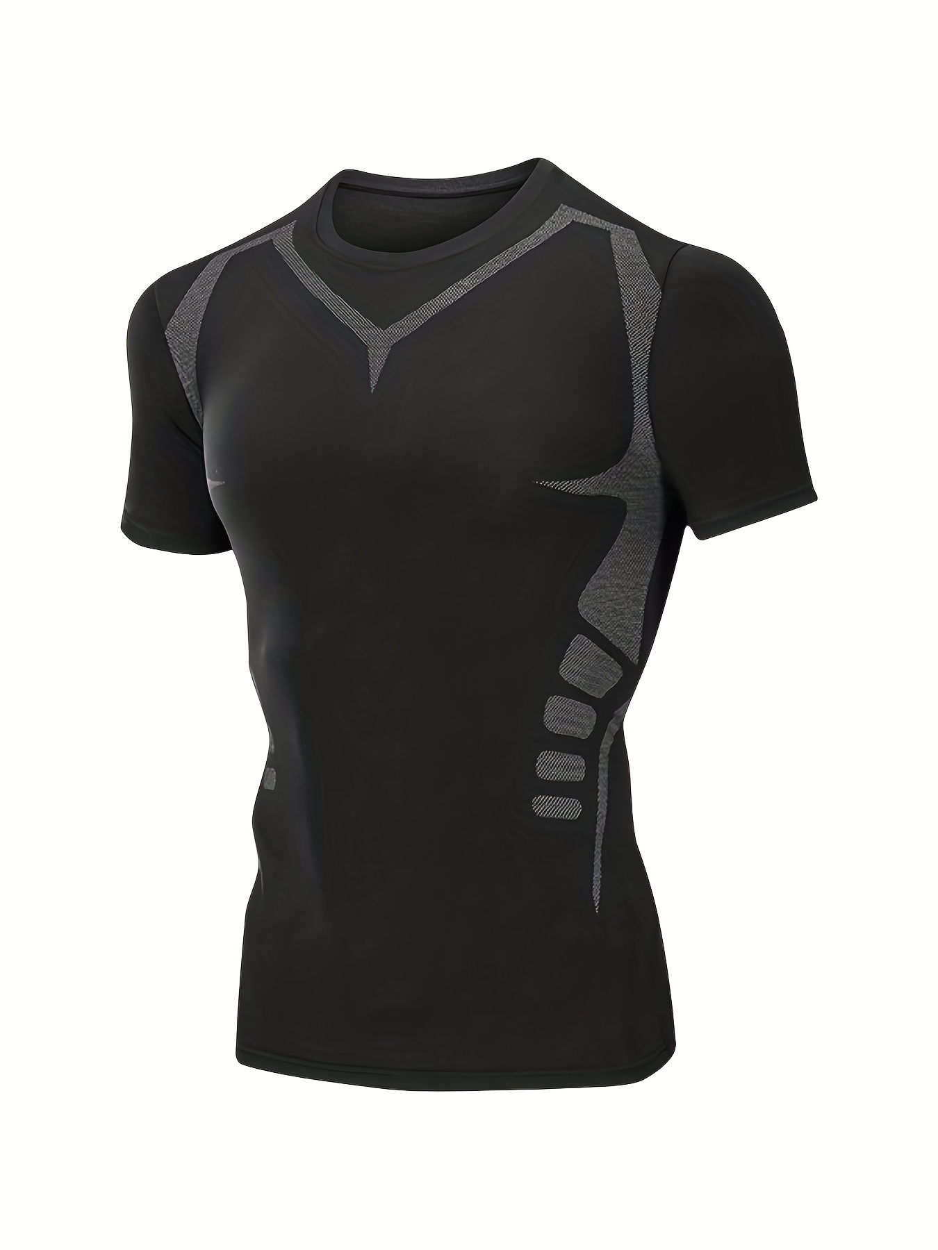 Men's Solid Sports T-shirt Quick Dry Breathable Tee Top