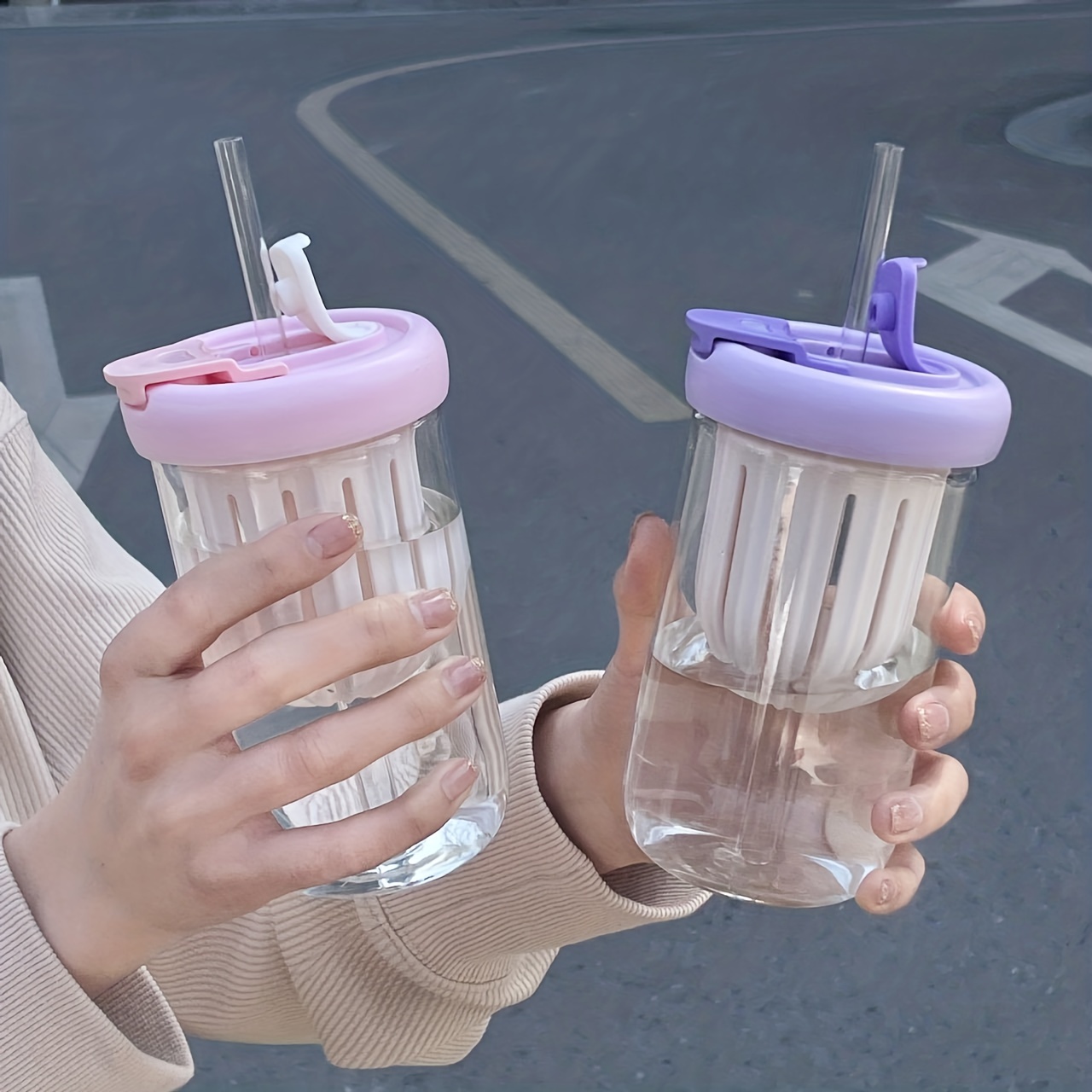 Large Capacity Water Cup, Cute Plastic Straw Cup Sports Water Bottle For  Children, Summer Big Belly Cup With Tea Filter - Temu