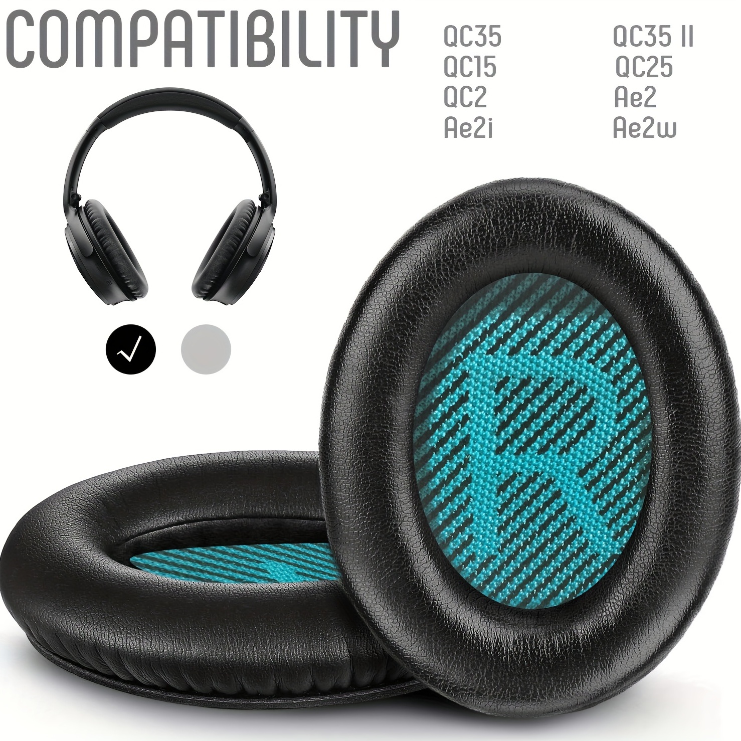Acheter Fonken 1 paire d'oreillettes pour BOSE QC35 QC25 oreillettes QC15  AE2 SoundTrue BOSE QuietComfort pièces de rechange pour casque d'écoute