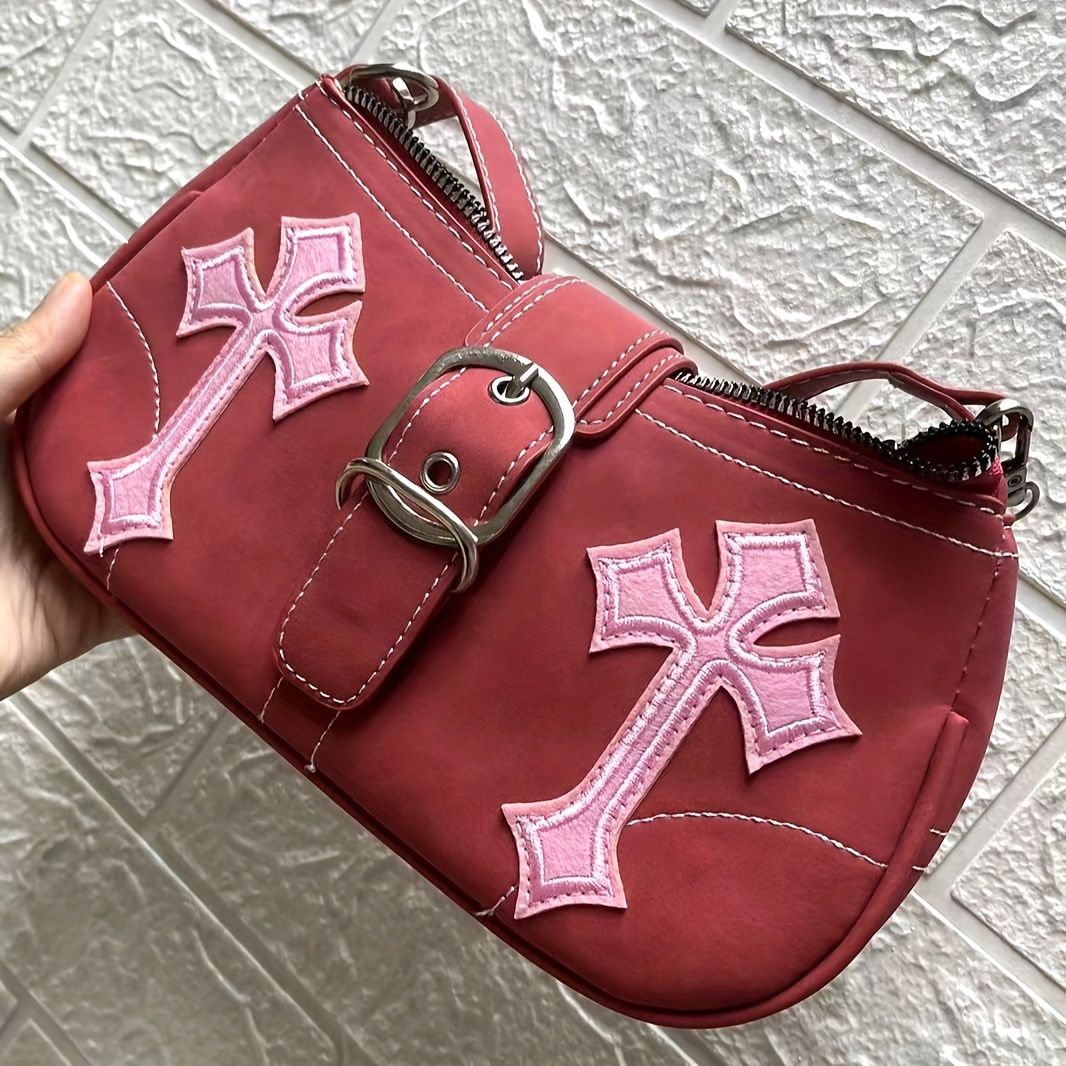 Y2K Sweet Cool Girls Underarm Bag Fashion Women's Pink Shoulder