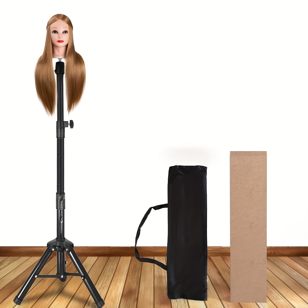 Wig Stand Tripod With Training Mannequin Head Canvas Block Head With Wig  Stand Adjustable Tripod Stand Wig Head Stand Holder