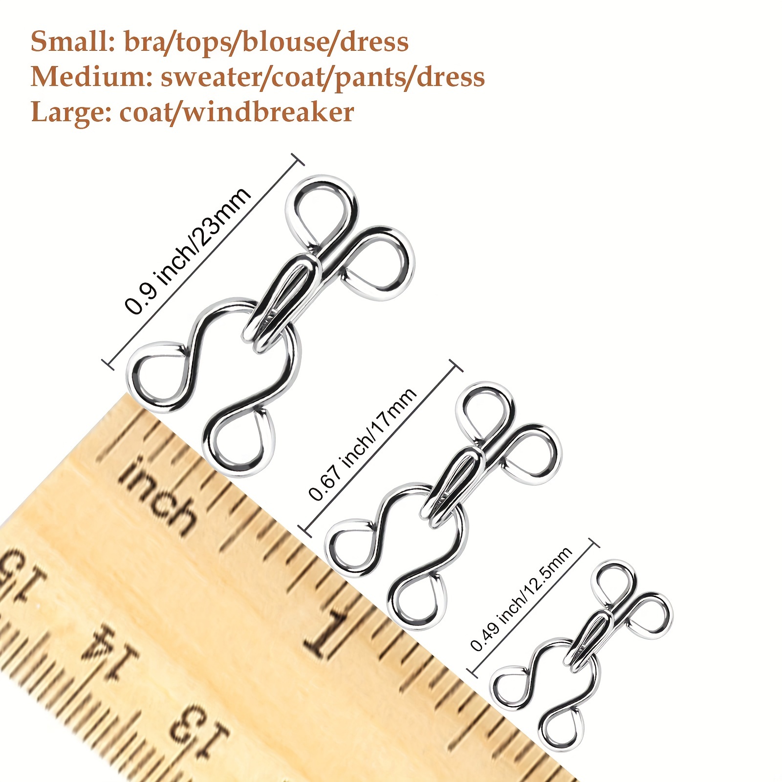 200 Pairs Sewing Hook And Eye Closure for Suit Dress Costume DIY  Accessories - 1.8x1.4cm