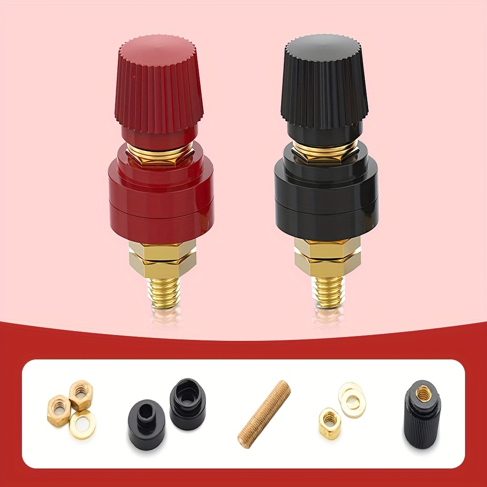 Battery Terminal 5 16 M8 8mm Battery Terminal M6 6mm 1 4 Stud Remote  Battery Binding Post Power Junction Post Connector Terminal Kit 2pcs 1pc  Red 1pc Black - Industrial & Commercial - Temu