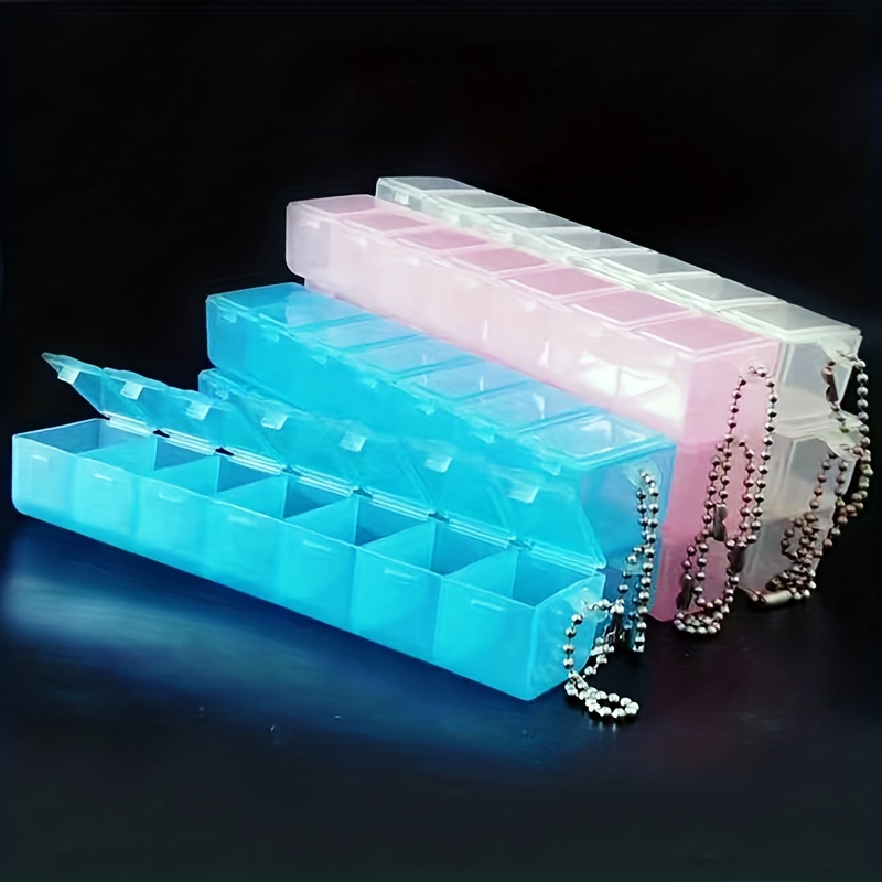 Rectangle Plastic Box with 9PCS of Pill Bottle Pill Organizer