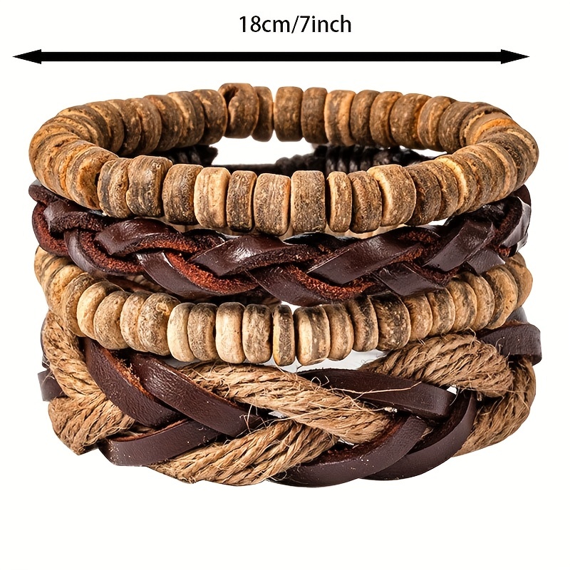 Exotic Retro Men's Layer Faux Leather Bracelet