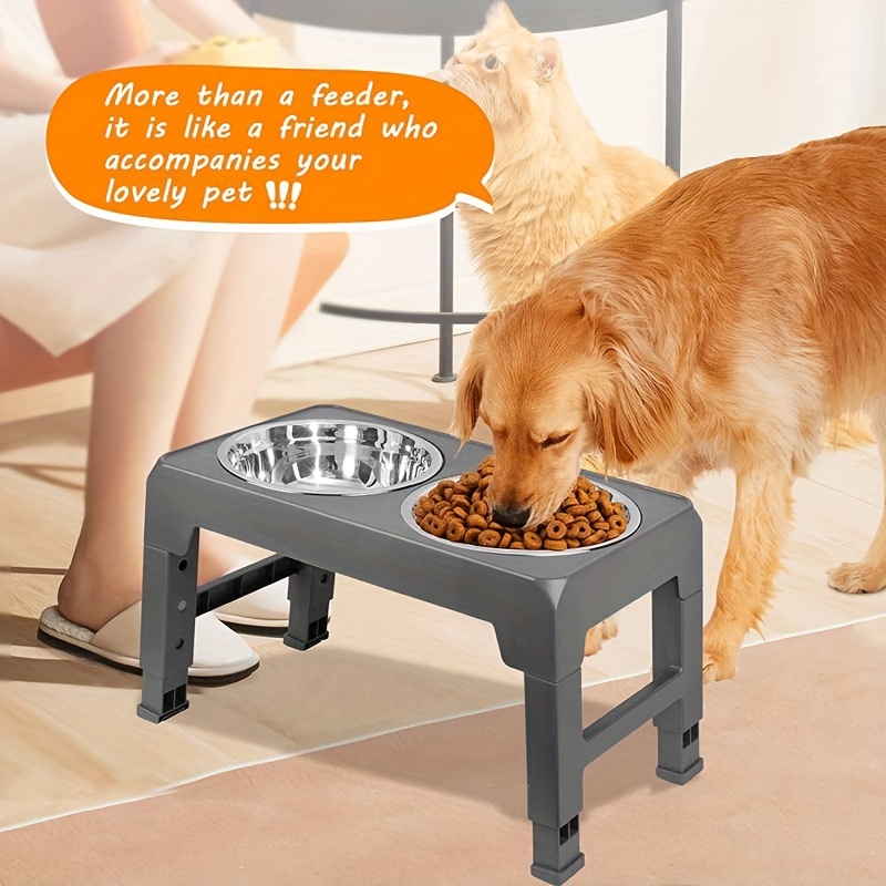 Elevated Dog Bowls 4 Height Adjustable Raised Dog Bowl With 2 Stainless  Steel Dog Food Bowls - Temu