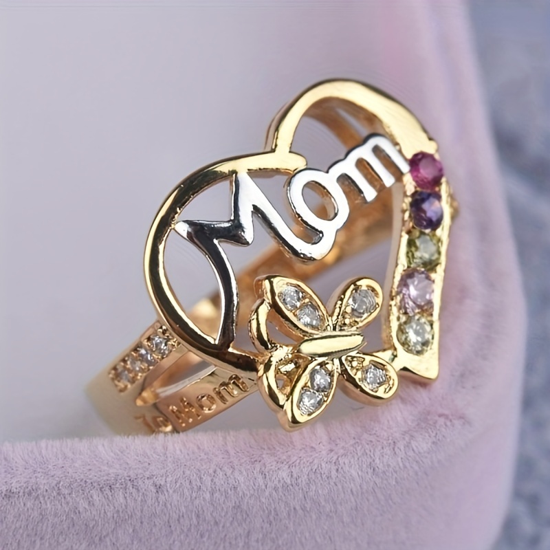 

Heart Love Mum Ring For Women Mother Mother's Day Decor Gift