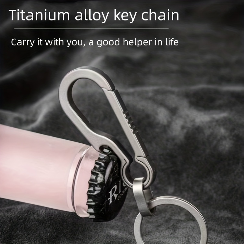 Men's Titanium Bottle Opener Key Chain Carabiner Car Key - Temu