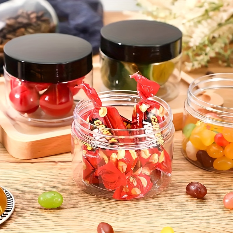 Round Clear Wide mouth Leak Proof Plastic Container Jars - Temu