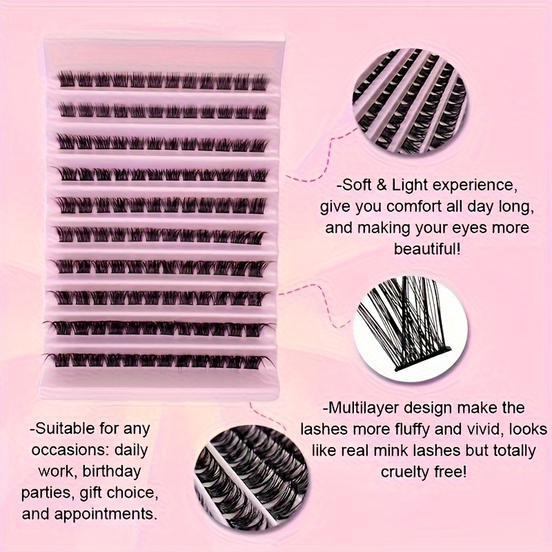 120pcs 8 16mm Mix D Curl Cluster Lashes Individual Lashes Lash Extensions Clusters Lashes Soft 1220