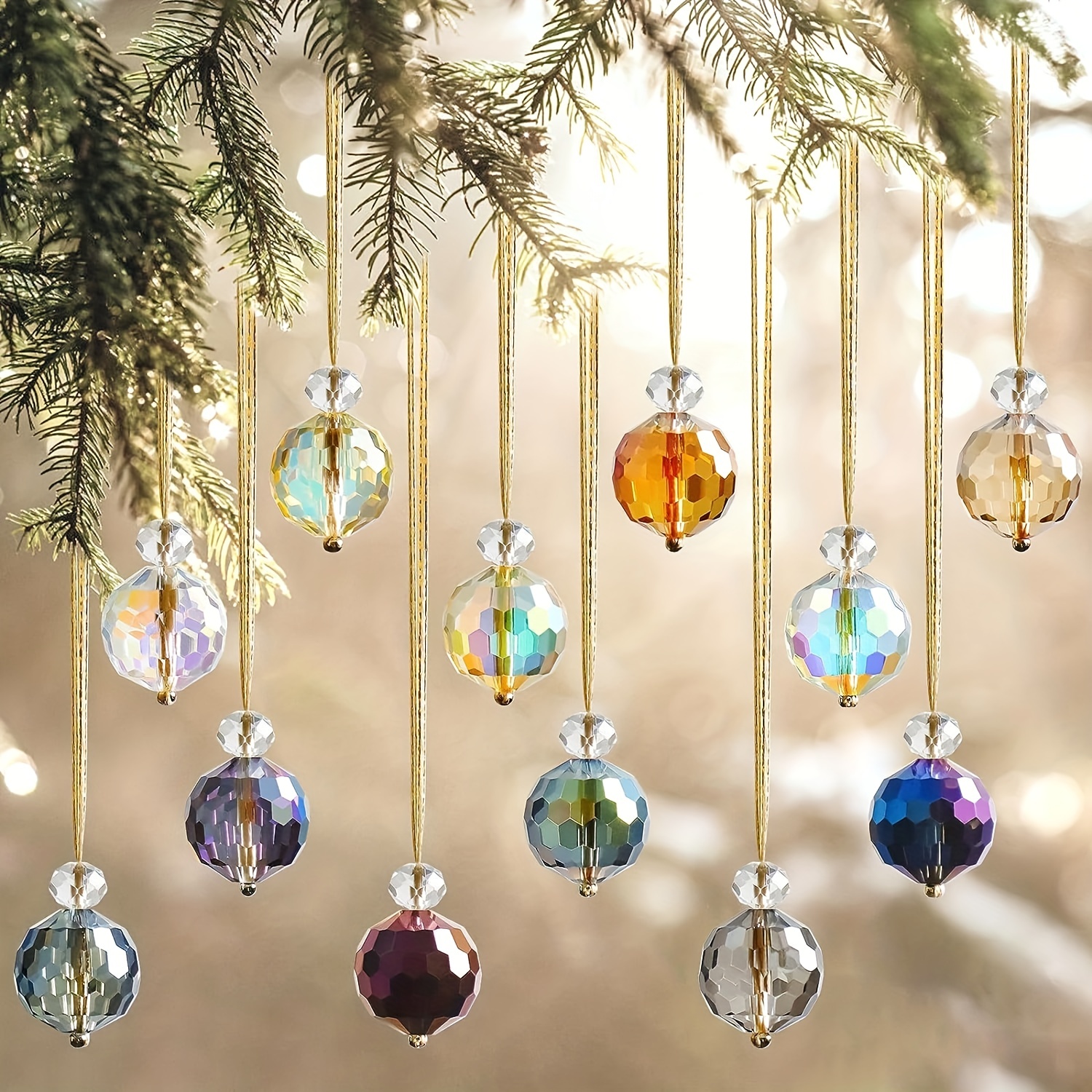 Sea Glass Christmas Tree Ornament, Sea Glass Christmas Bauble, Ocean  Christmas Tree Decorations, Glass Christmas Tree Hanging Crystals for  Decoration