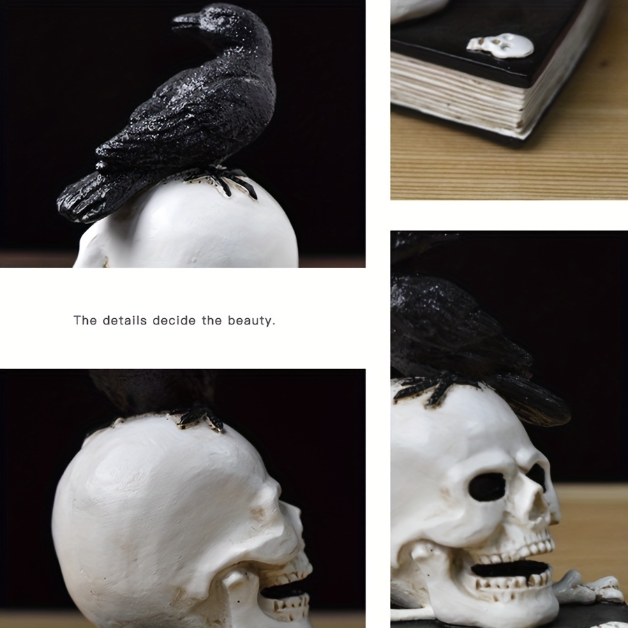 Crow Raven Skull Candle - Gothic, Spooky Witchy Room Decor Decorations –  Gute Decor