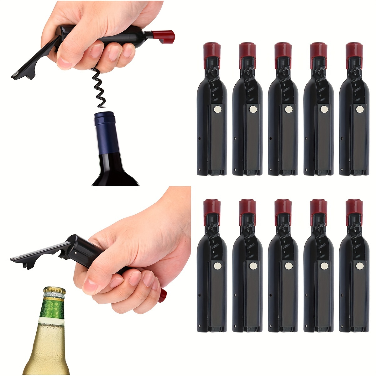 Ouvre-bouteille de vin en acier inoxydable, 1 pièce, pression d'air, type  broche, rouge, liège