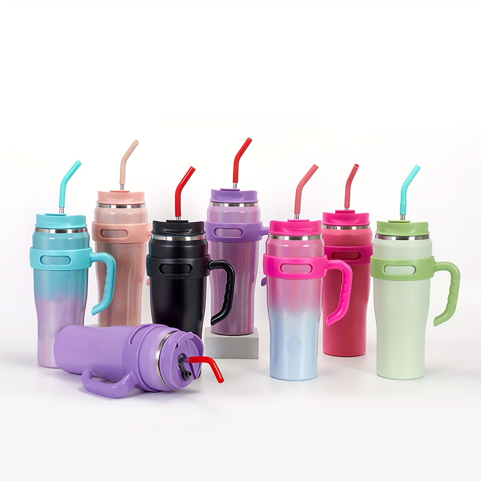 Tumbler With Handle And Straw Lid Portable Vacuum Cup Sealed - Temu