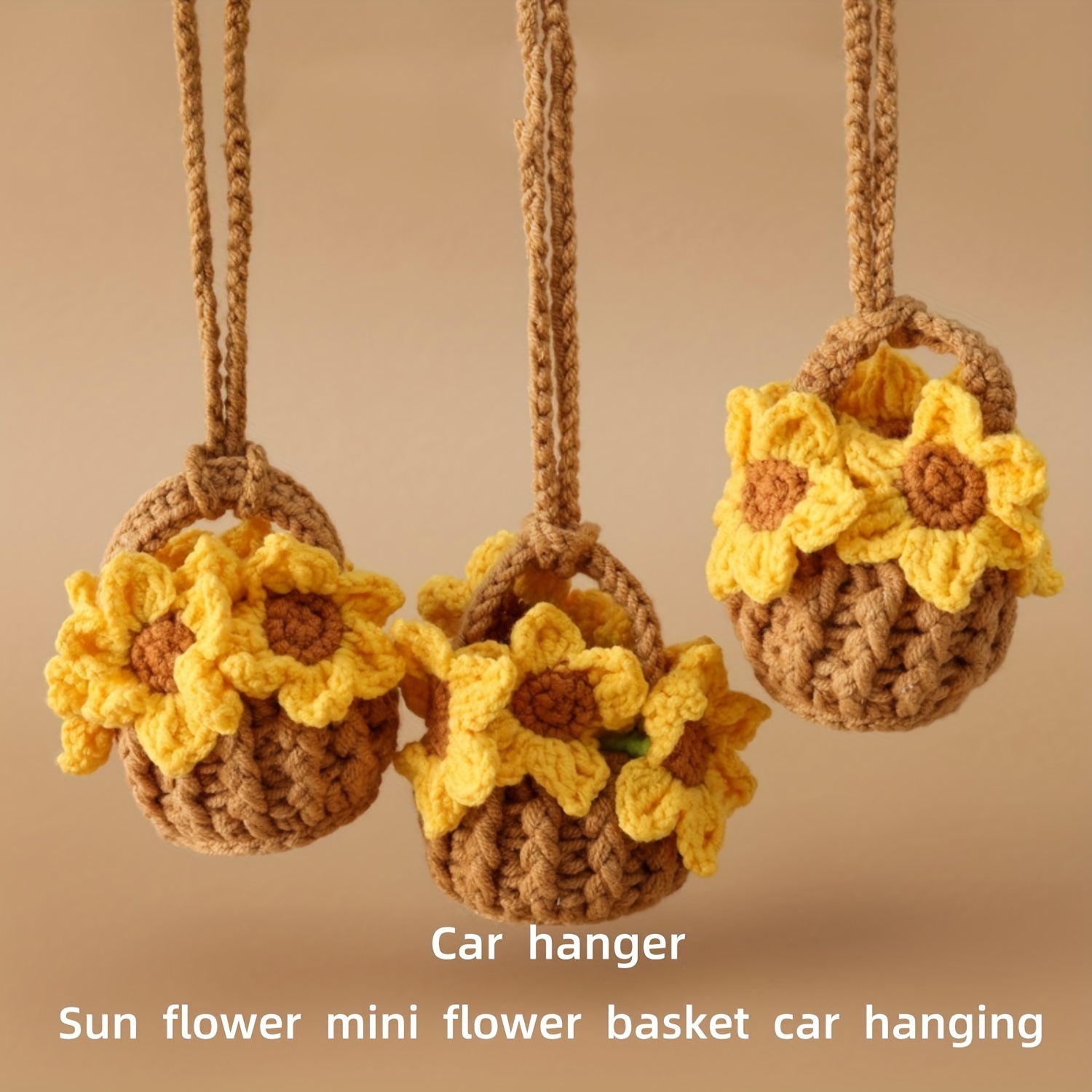 Hand woven Flower Basket Pendant Imitation Plant Pendant Car - Temu