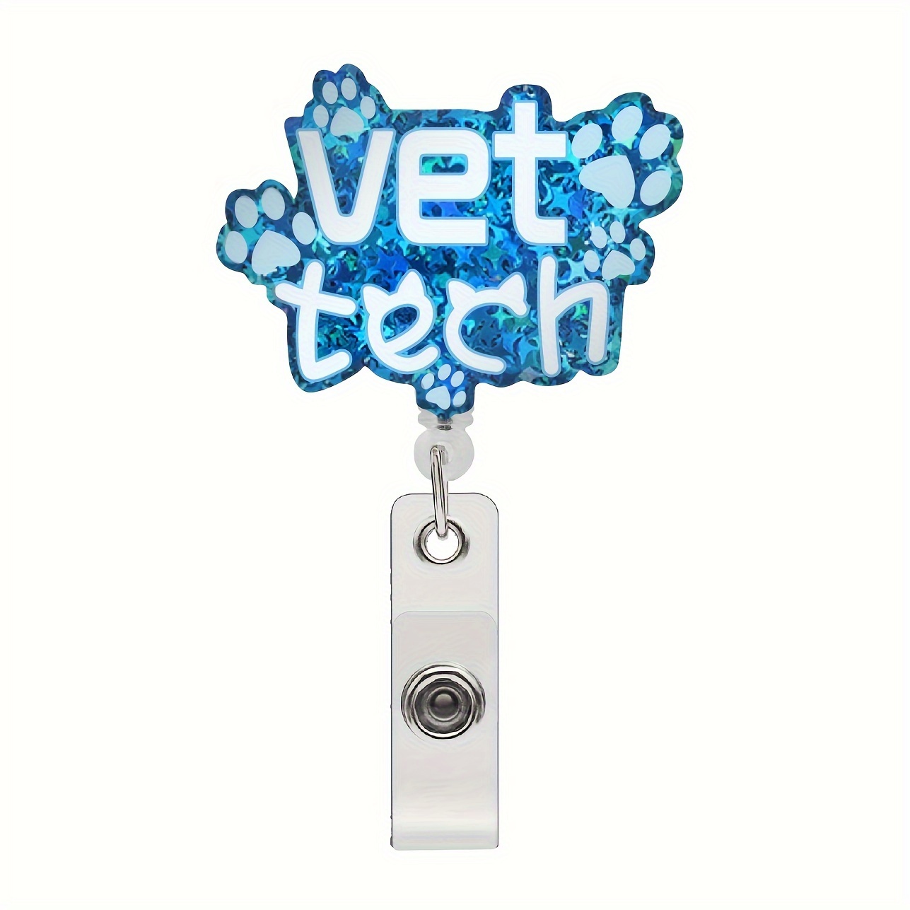 1pc Pet Doctor Retractable Badge Reel 360 Rotating Retractable Badge Reel for Pet Doctor Veterinarians,Temu