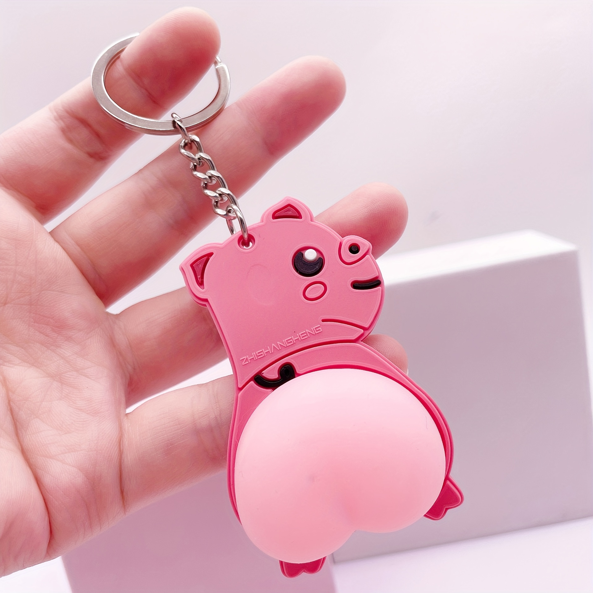 Cartoon Anime Butt Keychain, Funny Fidget Toy