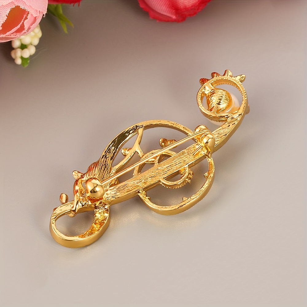 1pc Elegante Broche Nota Musical Pin Cadena Borla Chales - Temu