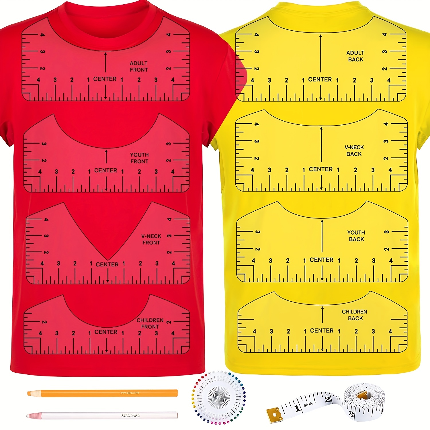 Tshirt Ruler Guide Transparent Ruler Guide For Vinyl Alignment For