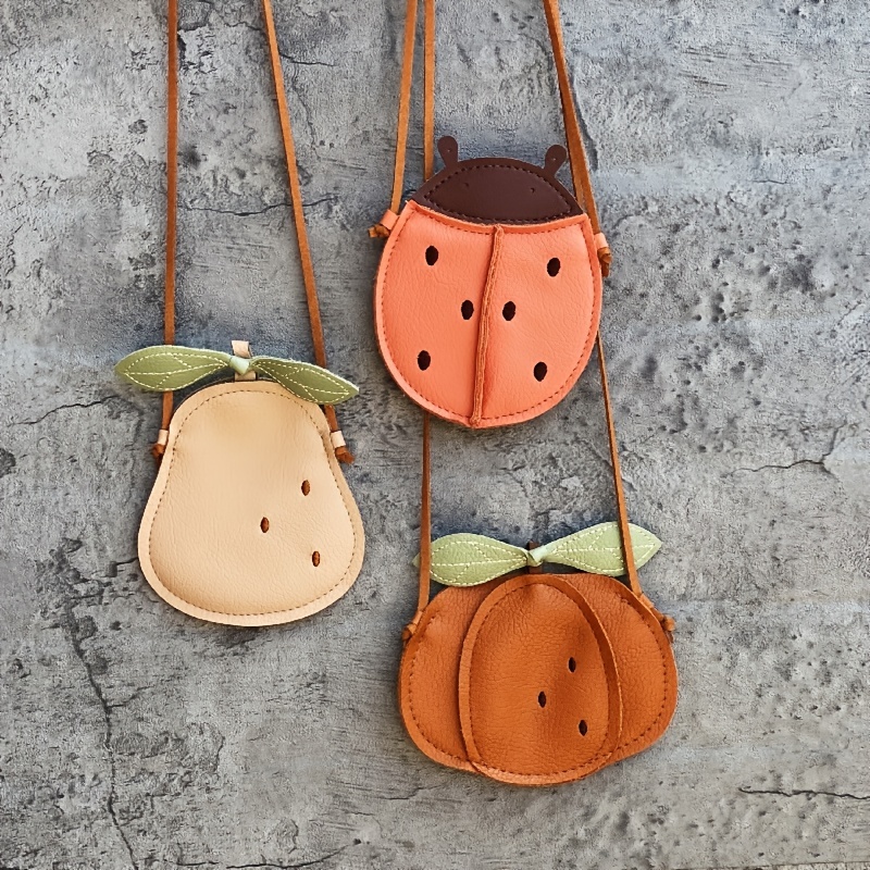 Kids Cartoon Pumpkin Pear Ladybug Mini Bag