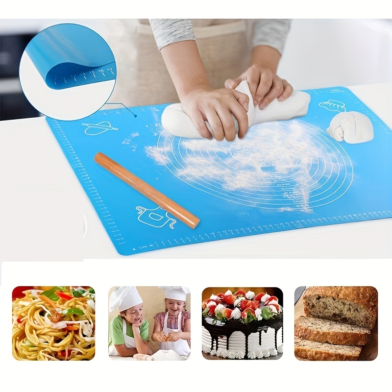 1pc Blue High Temperature Silicone Mat For Kitchen With Non-slip