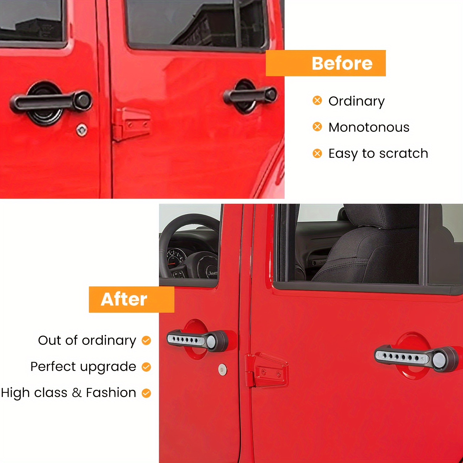 Car Door Handle Cover Molding Trim Accessories for Jeep Wrangler JK  2007-2018 