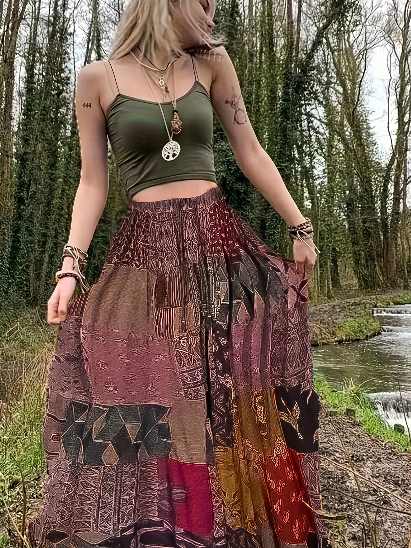 Bohemian skirts plus on sale size